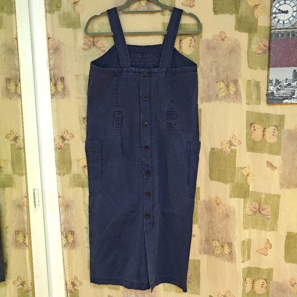 Washed blue sleeveless button up back dress - Picture 4 of 5